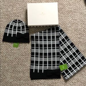 Kate Spade Plaid Hat & Scarf Set